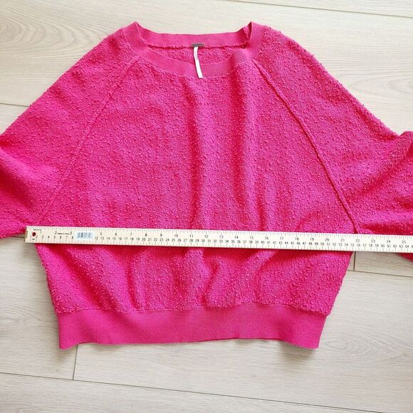 Free People Found My Friend Pullover S Pink Pebbled Textured Dolan Sleeve... - Picture 7 of 8